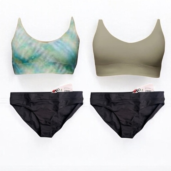 🌻NEW w/tagsPrana Small Willow Falls Reversible Swim Top + Summer Wave Bottom Set - Picture 1 of 16
